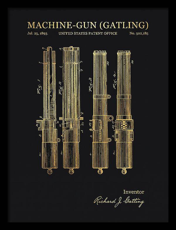 Gatling Machine Gun Gold Patent Us502185