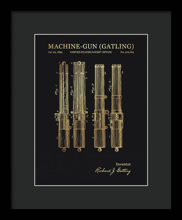 Gatling Machine Gun Gold Patent Us502185