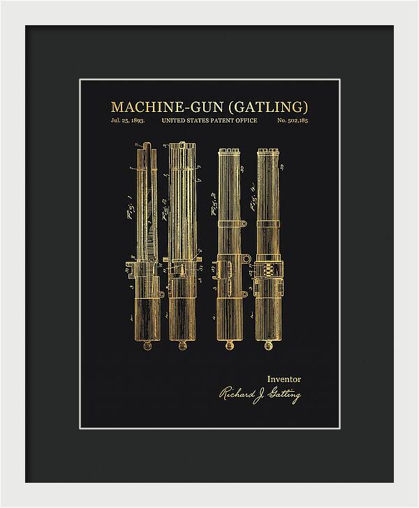 Gatling Machine Gun Gold Patent Us502185