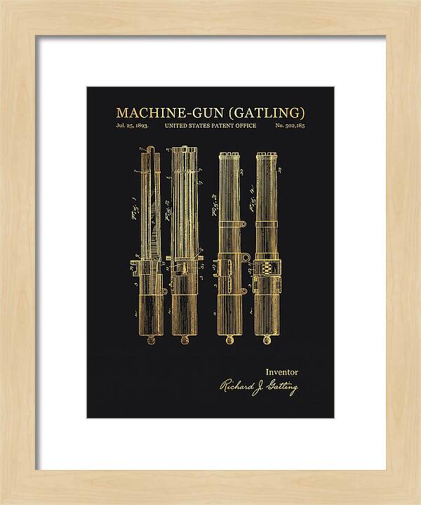 Gatling Machine Gun Gold Patent Us502185