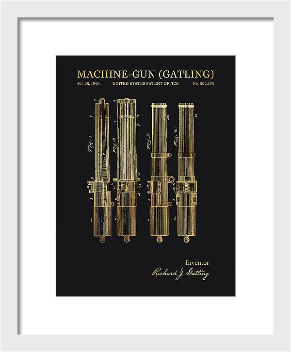 Gatling Machine Gun Gold Patent Us502185