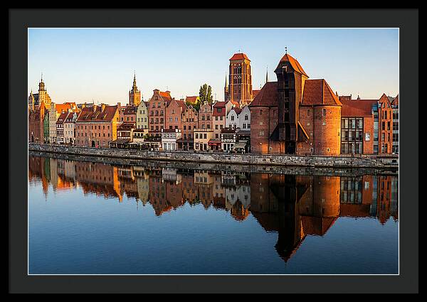 Gdansk Waterfront At Golden Hour