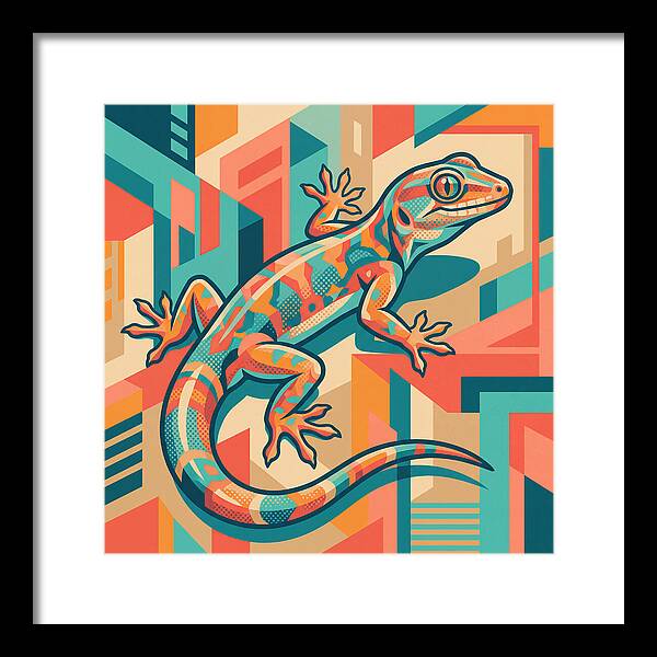 Gecko In Vibrant Geometry