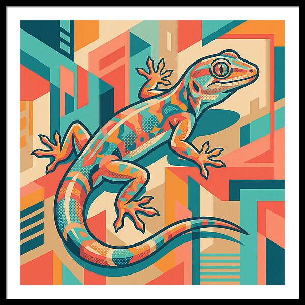 Gecko In Vibrant Geometry