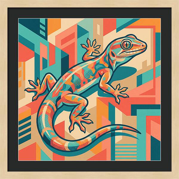 Gecko In Vibrant Geometry