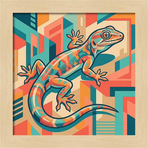 Gecko In Vibrant Geometry