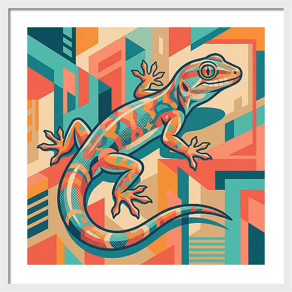 Gecko In Vibrant Geometry