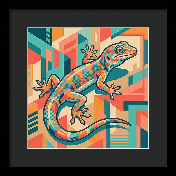Gecko In Vibrant Geometry