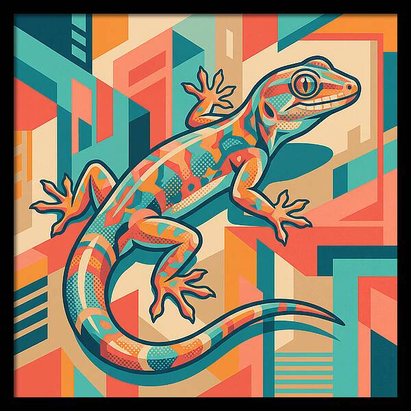 Gecko In Vibrant Geometry