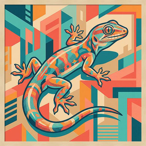Gecko In Vibrant Geometry