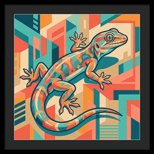 Gecko In Vibrant Geometry