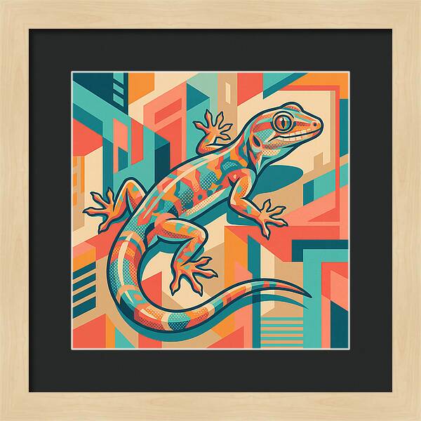 Gecko In Vibrant Geometry