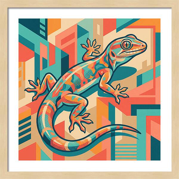 Gecko In Vibrant Geometry
