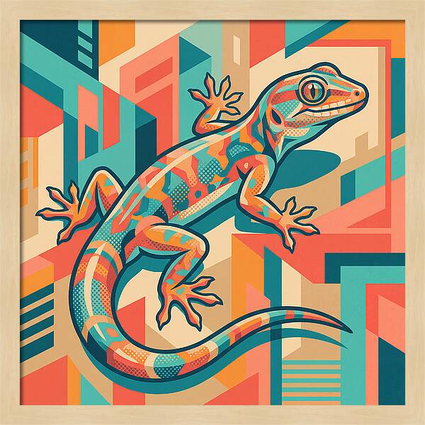 Gecko In Vibrant Geometry