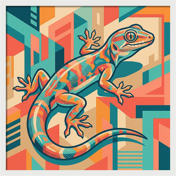 Gecko In Vibrant Geometry