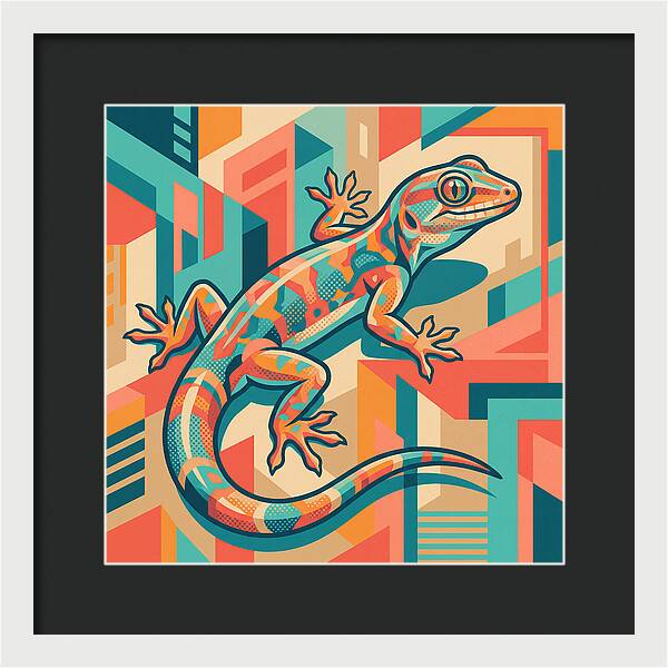 Gecko In Vibrant Geometry
