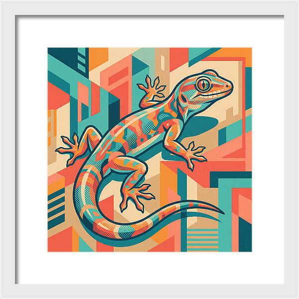 Gecko In Vibrant Geometry
