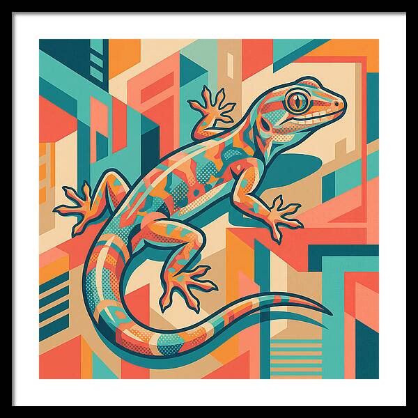 Gecko In Vibrant Geometry