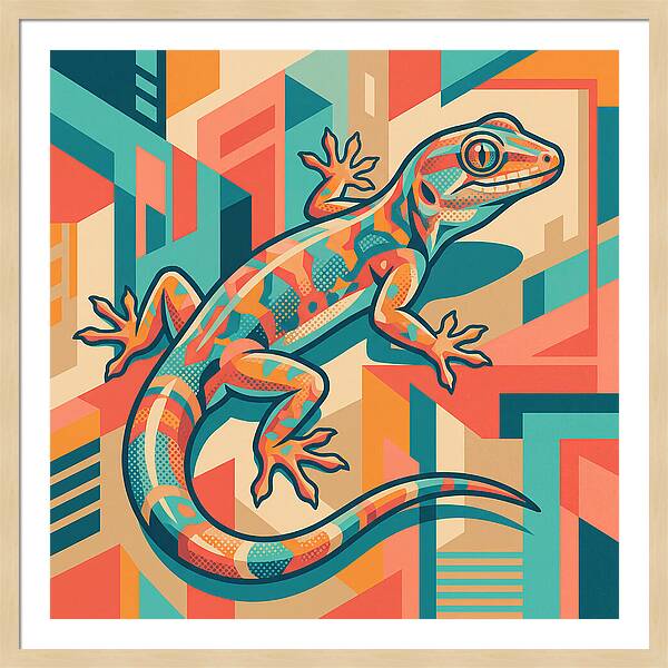 Gecko In Vibrant Geometry