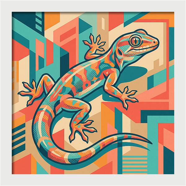 Gecko In Vibrant Geometry