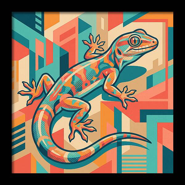 Gecko In Vibrant Geometry