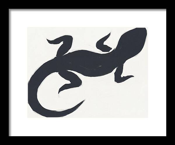 Gecko Silhouette On White Background