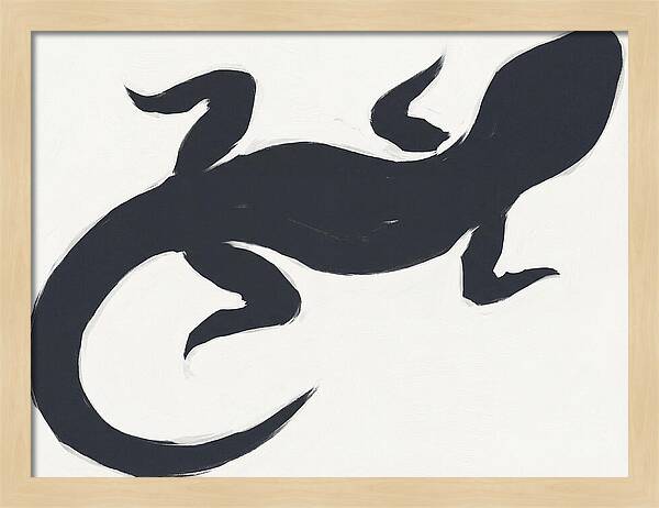 Gecko Silhouette On White Background