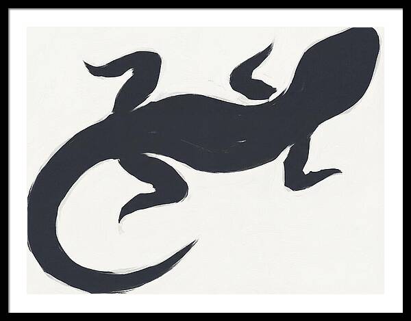 Gecko Silhouette On White Background