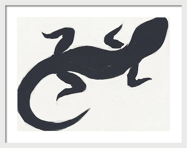 Gecko Silhouette On White Background