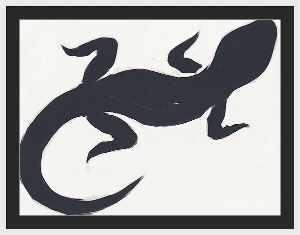 Gecko Silhouette On White Background