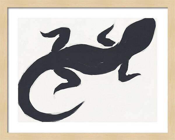 Gecko Silhouette On White Background