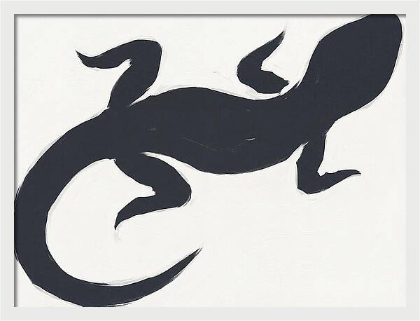 Gecko Silhouette On White Background