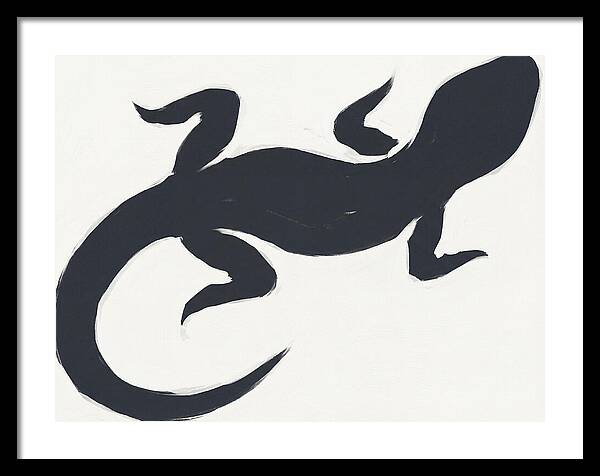 Gecko Silhouette On White Background