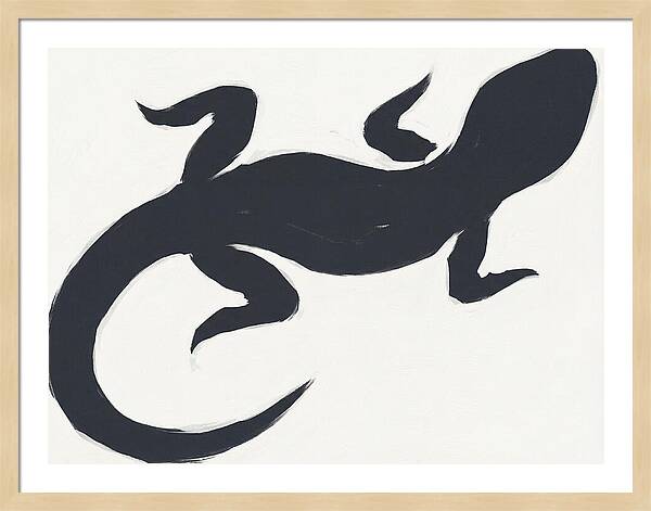 Gecko Silhouette On White Background