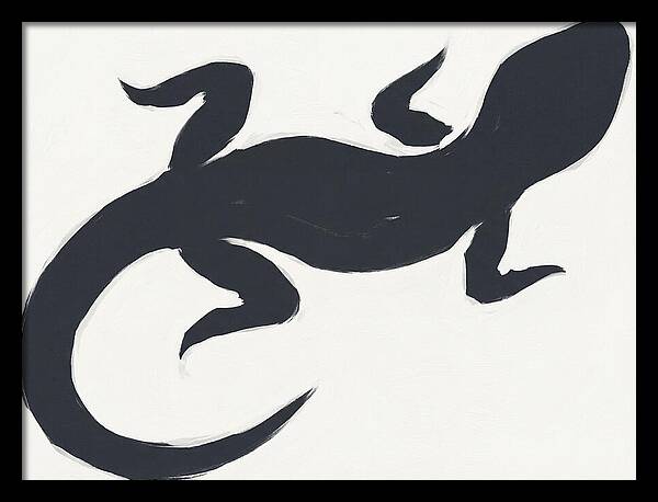 Gecko Silhouette On White Background