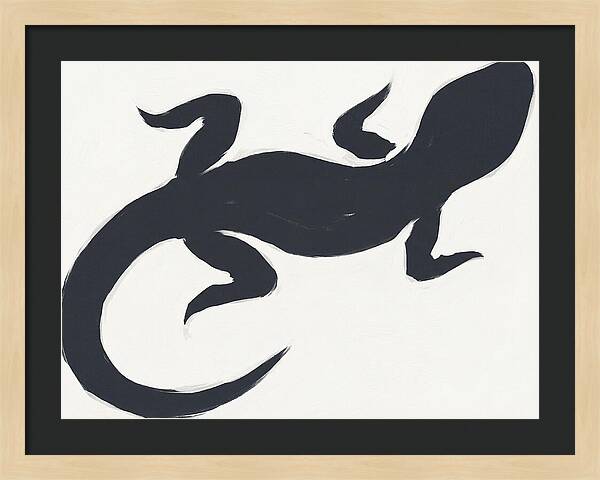 Gecko Silhouette On White Background