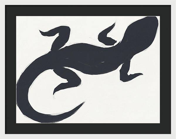 Gecko Silhouette On White Background