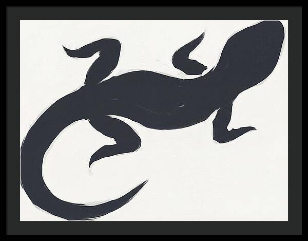 Gecko Silhouette On White Background