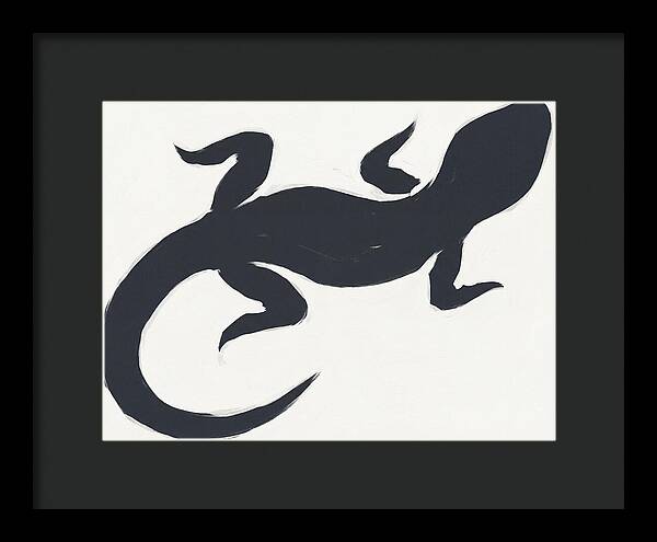 Gecko Silhouette On White Background