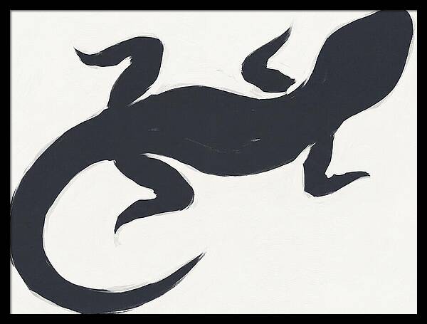 Gecko Silhouette On White Background