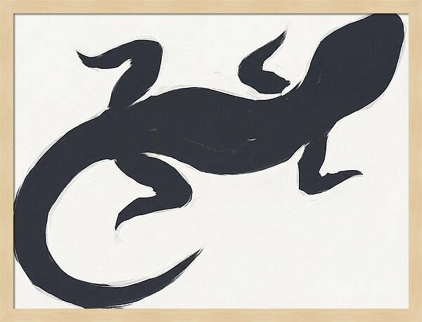Gecko Silhouette On White Background