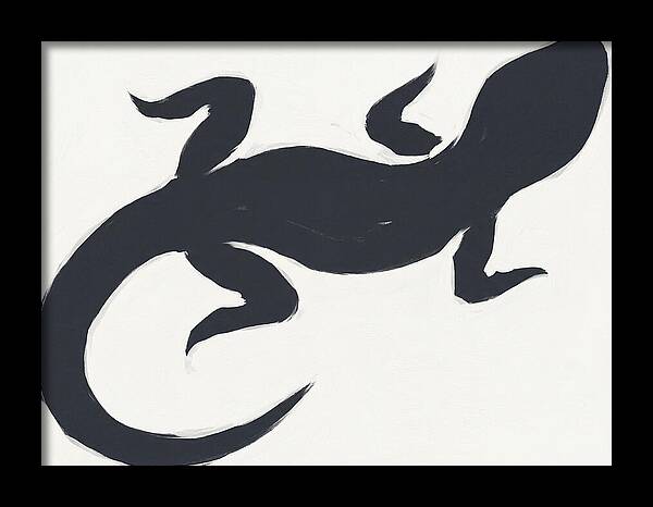 Gecko Silhouette On White Background