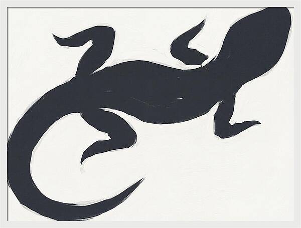 Gecko Silhouette On White Background