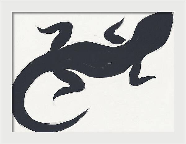 Gecko Silhouette On White Background