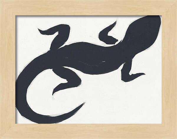 Gecko Silhouette On White Background