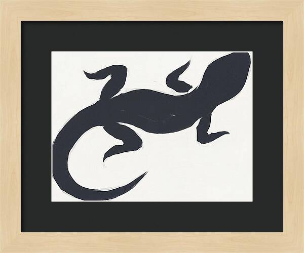 Gecko Silhouette On White Background