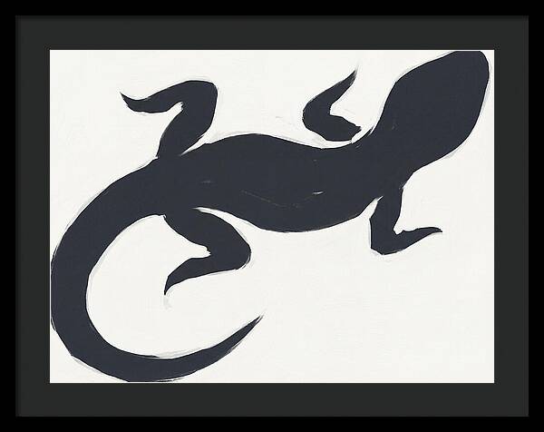 Gecko Silhouette On White Background