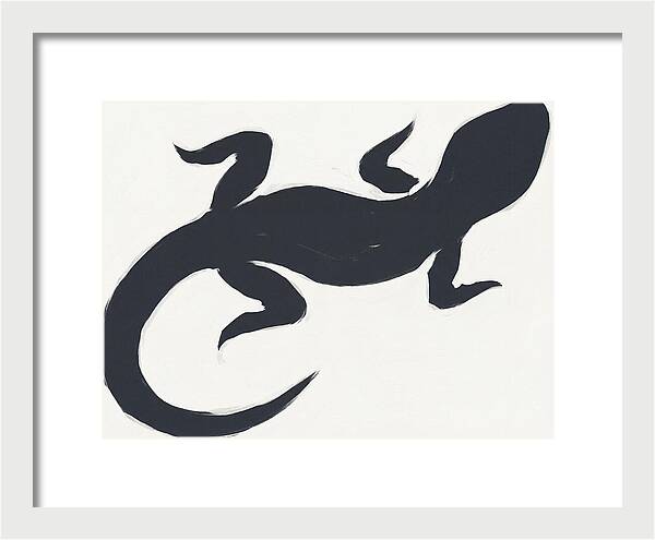 Gecko Silhouette On White Background