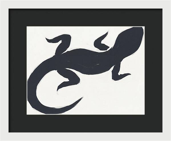 Gecko Silhouette On White Background