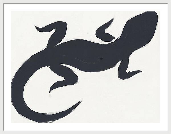 Gecko Silhouette On White Background